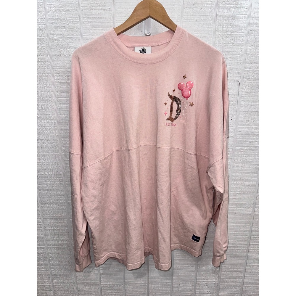 Disney Spirit Jersey Women Pink Disneyland Resort Sequin Mickey XXL